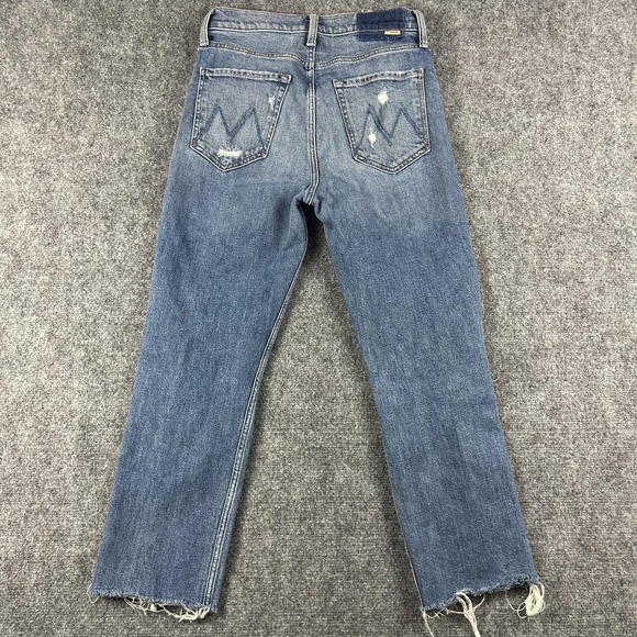 Mother Jeans Womens 28 Blue High Waisted Rider Ankle Distressed Raw Hem Denim - Picture 6 of 10